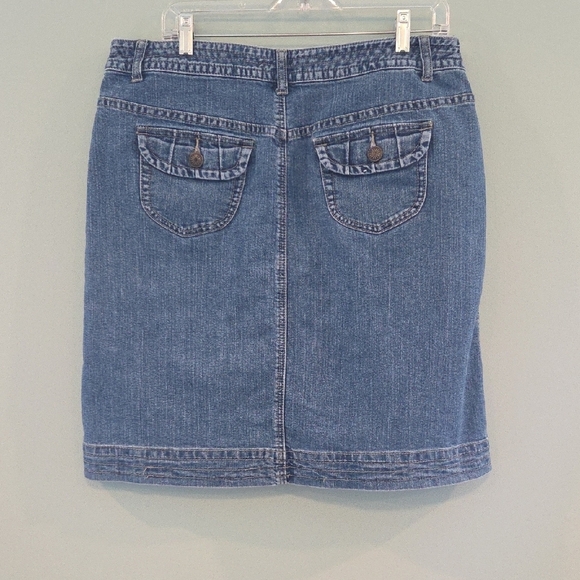 Christopher & Banks Blue Knee-length Denim Pencil Skirt Size 14 - Picture 6 of 10